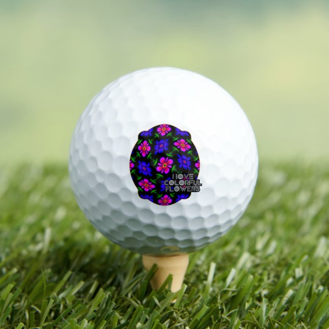 Lovely Pink Flowers Pattern Golf Balls (Insitu Tee)