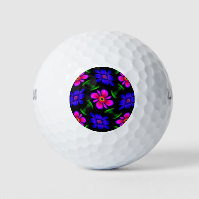 Lovely Pink Flowers Pattern Golf Balls (Front)