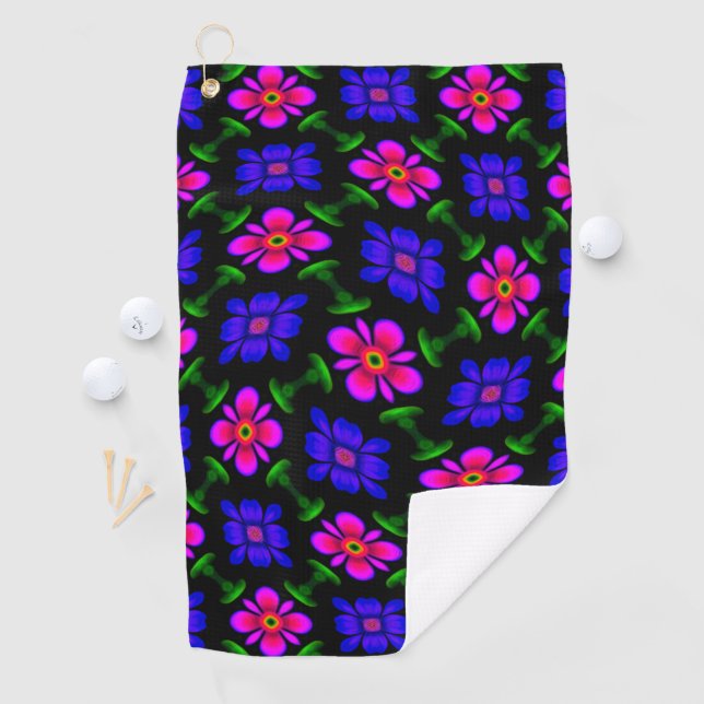 Lovely Pink Flowers Pattern Golf Towel (InSitu)