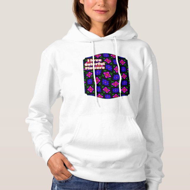 Lovely Pink Flowers Pattern Hoodie (Front)