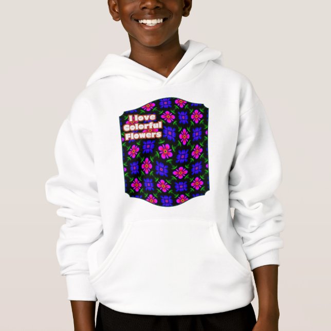 Lovely Pink Flowers Pattern Hoodie (Front)