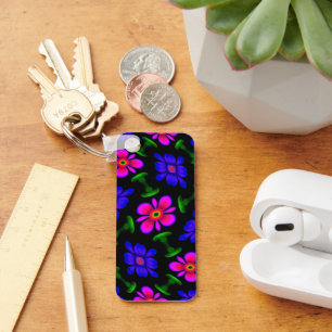 Lovely Pink Flowers Pattern Keychain