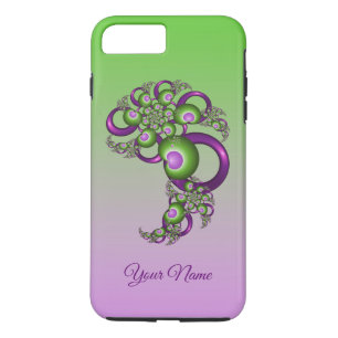 Lovely Pink Green Hearts Abstract Fractal Name iPhone 8 Plus/7 Plus Case