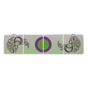 Lovely Pink Green Hearts Modern Abstract Fractal Beer Pong Table