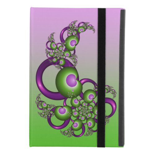 Lovely Pink Green Hearts Modern Abstract Fractal iPad Mini 4 Case