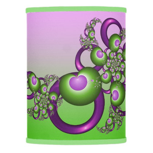 Lovely Pink Green Hearts Modern Abstract Fractal Lamp Shade