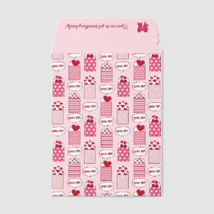 Lovely Pink Heart Envelopes Open Me! Your Logo Envelope Mailers