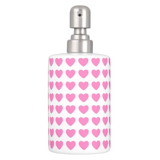 Lovely pink heart, Soap Dispenser &Toothbrush (Front)