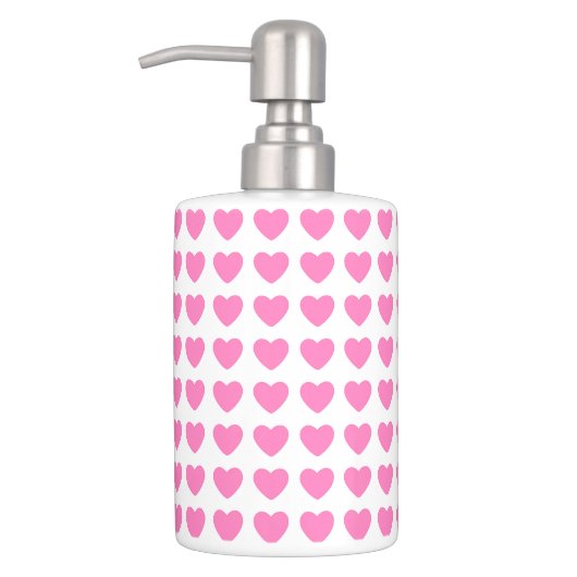 Lovely pink heart, Soap Dispenser &Toothbrush (Left)