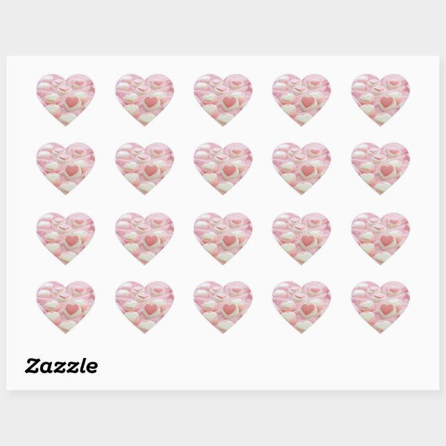 lovely pink  heart sticker (Sheet)