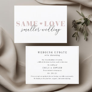 Lovely Pink Heart Wedding Update Announcement