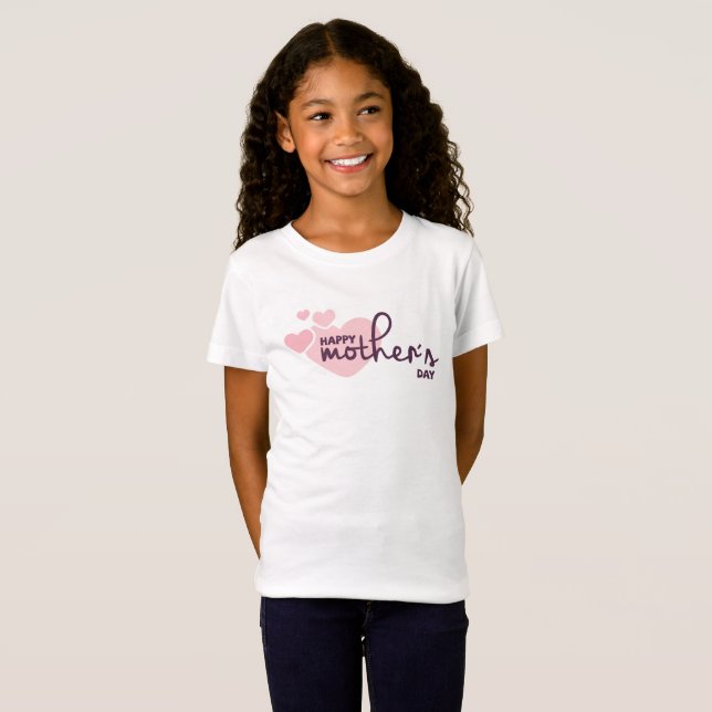 Lovely Pink Hearts Happy Mother's Day Jersey Shirt (Front Full)