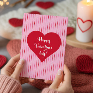 Lovely Pink Hearts Love You Valentine Greeting  Holiday Card