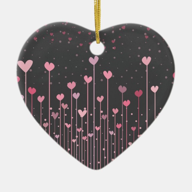 Lovely Pink Hearts Valentine's Day | Ornament (Front)