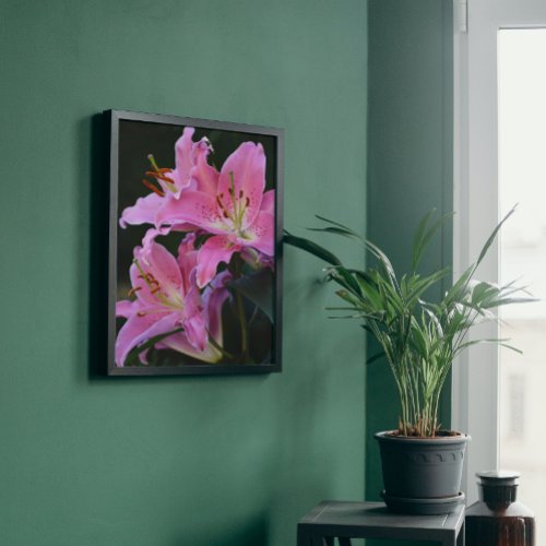 Lovely Pink Lily Blooms Floral Photo Print