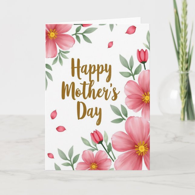 Lovely Pink Mothers Day Card (Front)