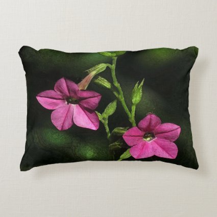 Lovely Pink Nicotiana Flowers Accent Pillow