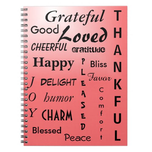 Lovely Pink Ombre Gratitude Notebook