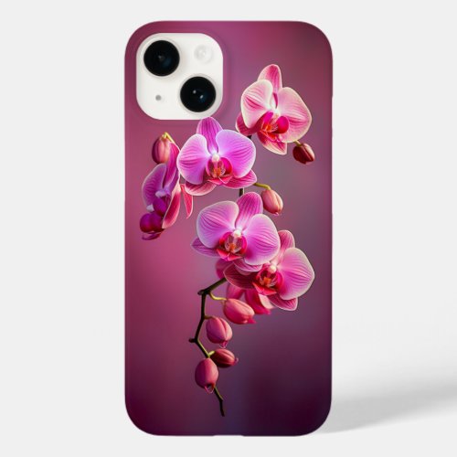 Lovely Pink Orchid Flowers Case_Mate iPhone 14 Case