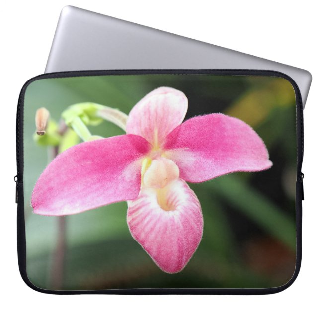Lovely Pink Orchid Laptop Sleeve (Front)