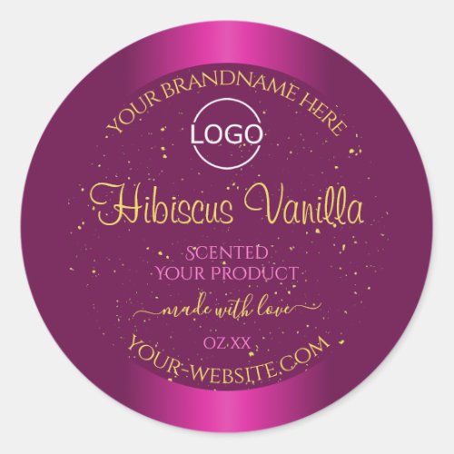 Lovely Pink Product Labels Gold Soft Glitter Logo