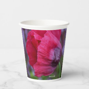 Lovely Pink & Purple Poppy Paper Cups