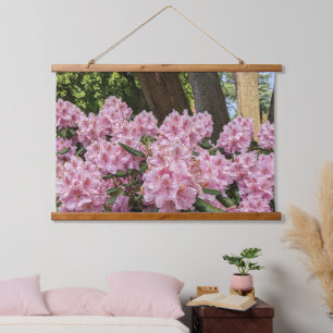 Lovely Pink Rhododendron Floral Hanging Tapestry