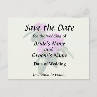 Lovely Pink Rhododendrons Announcement Postcard