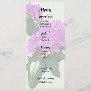 Lovely Pink Rhododendrons Menu