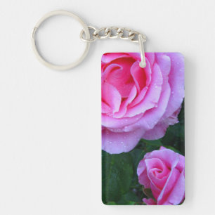 Lovely Pink Rose Acrylic Keychain