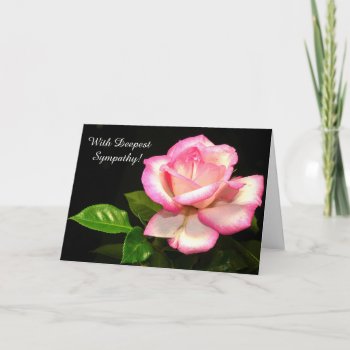Lovely Pink Rose Sympathy Greeting Card by Koobear at Zazzle