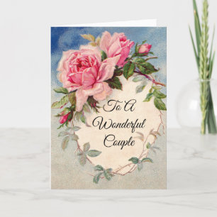Lovely Pink Roses Anniversary Greeting Card
