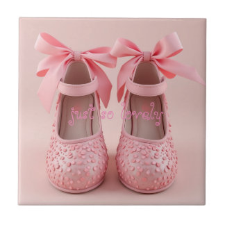 lovely pink shoes ceramic tile