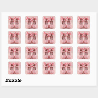 lovely pink shoes square sticker