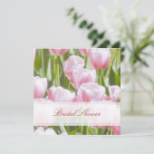 Lovely Pink Tulips Bridal Shower Invitation (Standing Front)