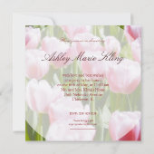 Lovely Pink Tulips Bridal Shower Invitation (Back)