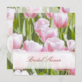 Lovely Pink Tulips Bridal Shower Invitation (Front/Back)