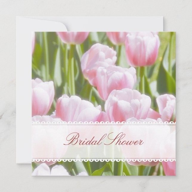 Lovely Pink Tulips Bridal Shower Invitation (Front)