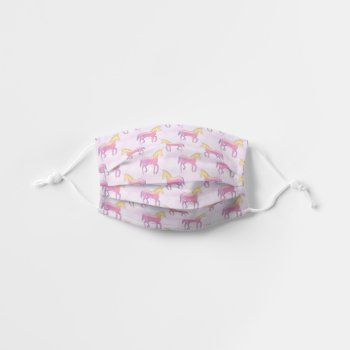 Lovely Pink Unicorns Kids' Cloth Face Mask by MehrFarbeImLeben at Zazzle