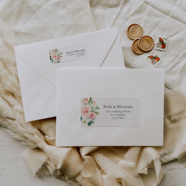 lovely pink & white blush blooms address label (Creator Uploaded)