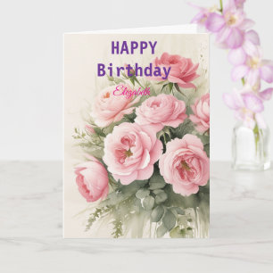 Lovely Pink Winter Birthday Card