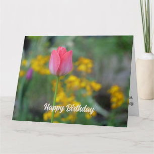 Lovely Pink Winter Tulip Flowers Card