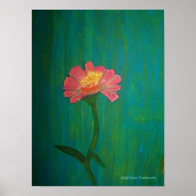 Lovely Pink Zinnia Poster (Front)
