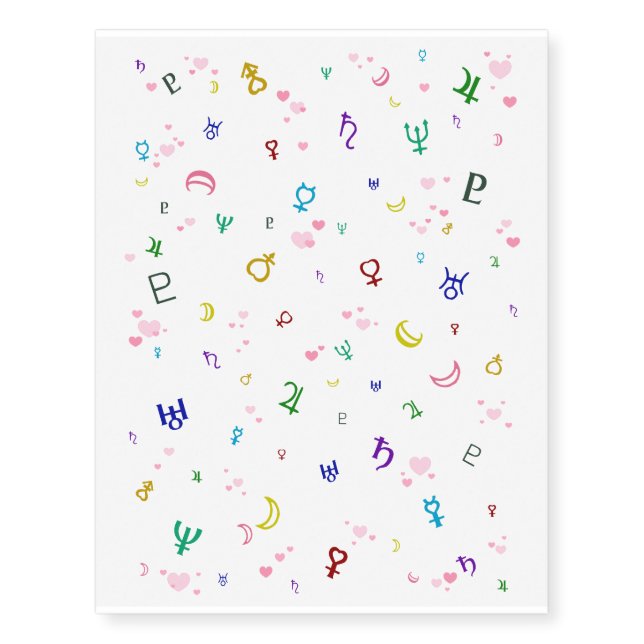 Lovely Planets Temporary Tattoos (Front)