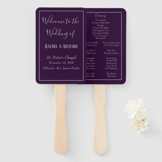 wedding program hand fan