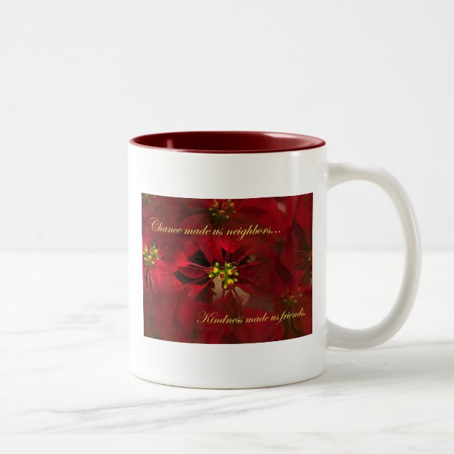 Lovely Poinsettia Neighbor Christmas Gift Mug (Right)