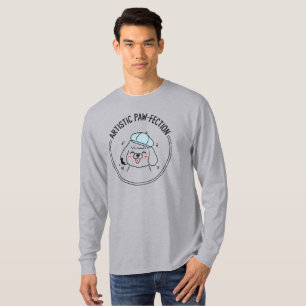 Lovely Poodle Dog Line Art Gray Aesthetics Comfy T-Shirt