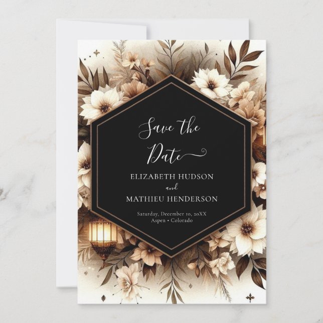 Lovely printable rustic wedding save the date (Front)