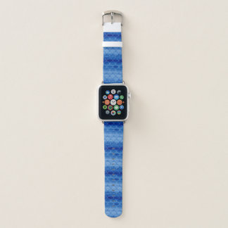 Lovely Prussian Blue Watercolor Scale Pattern Apple Watch Band