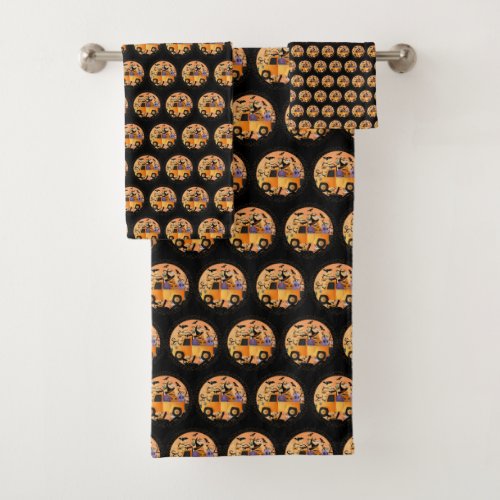 Lovely Pumpkin Halloween Bath Towel Set